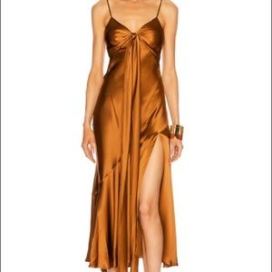 Nicholas Sabine dress. 100% silk copper gorgeous wedding cocktail event date fit